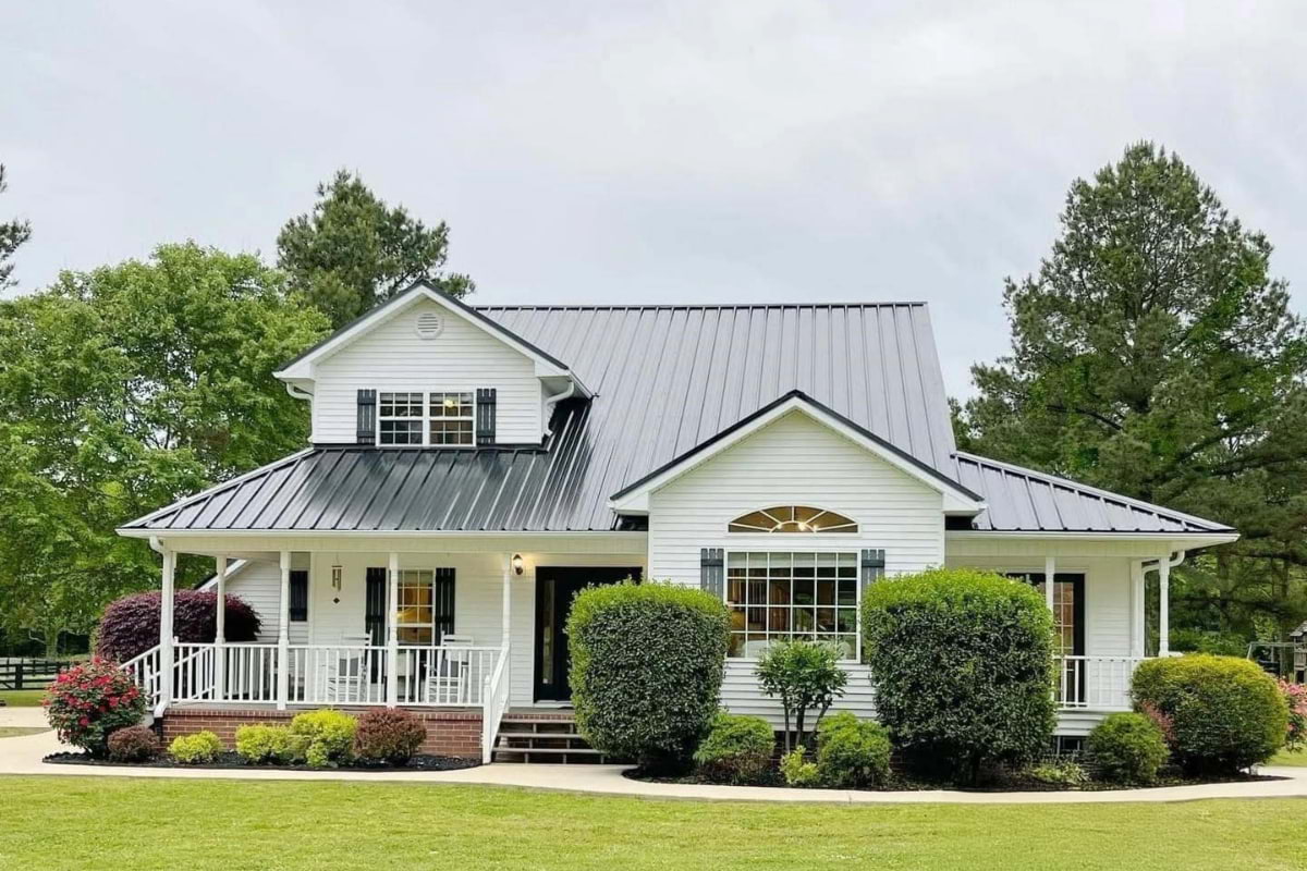Blue Steel Manufacturing black residential metal roof